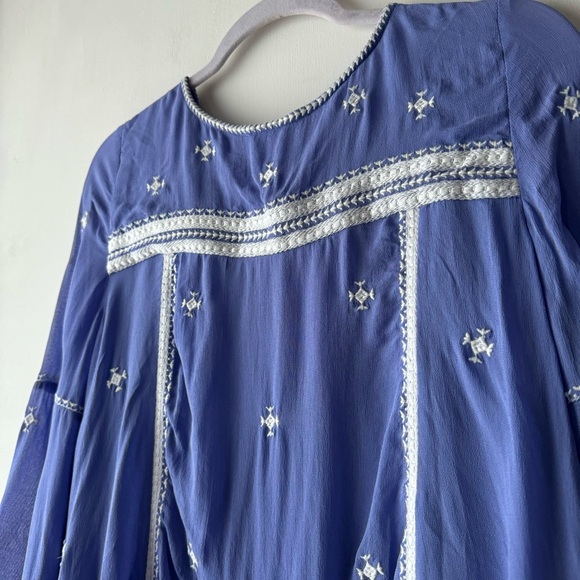 Floreat | Blue Purple Embroidered Adena Peasant Blouse - Picture 10 of 13